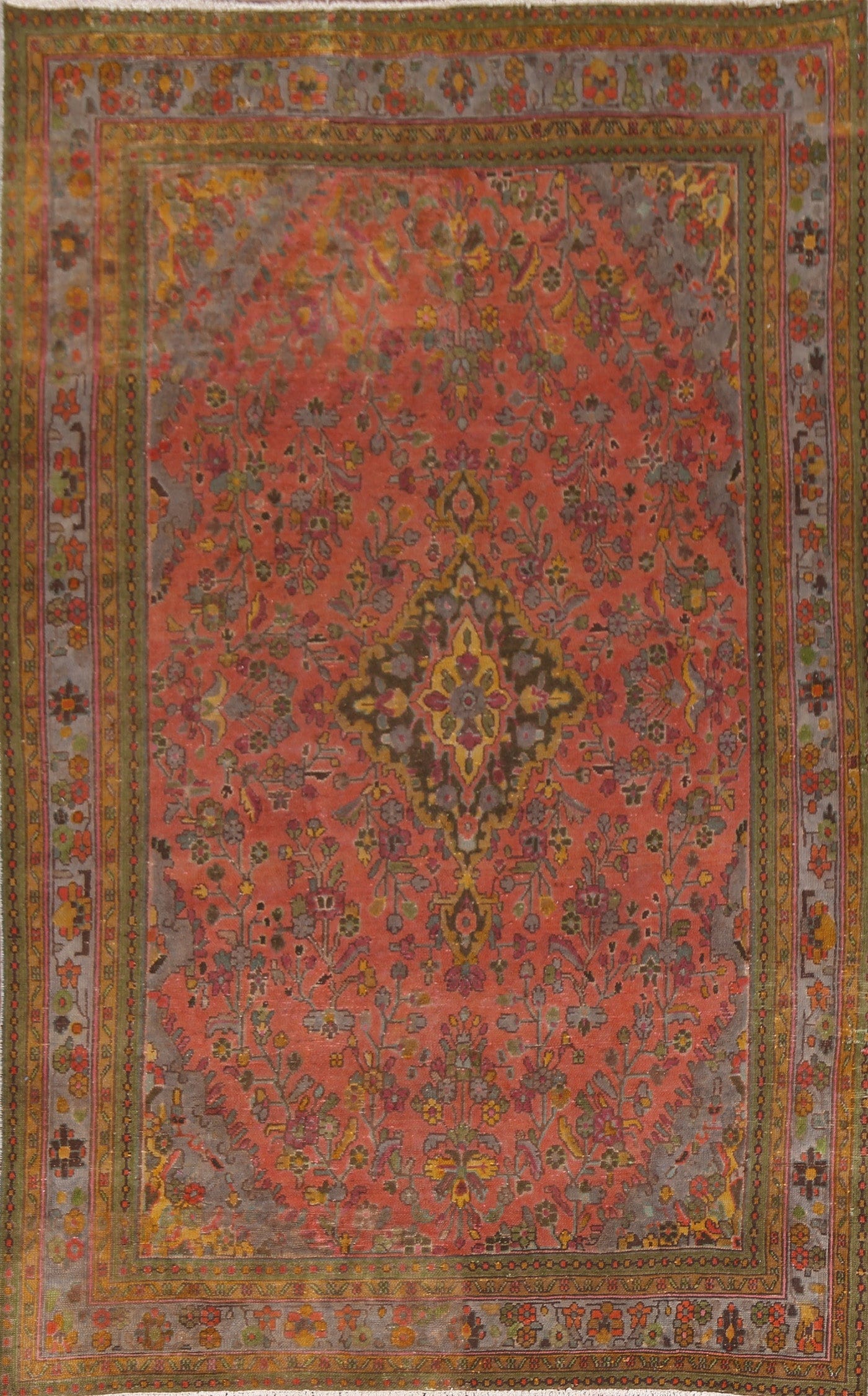 Over-Dyed Wool Hamedan Persian Area Rug 7x10