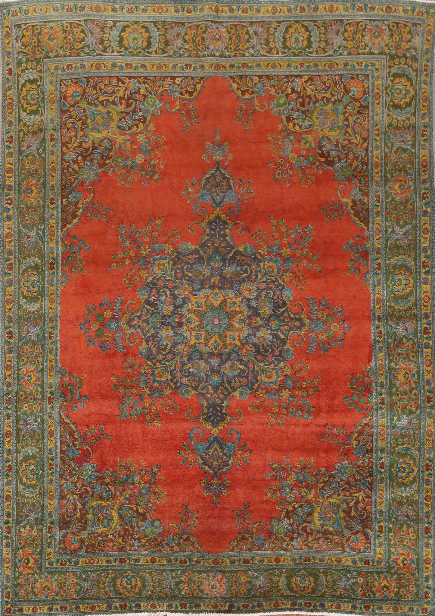 Floral Handmade Kashan Persian Area Rug 9x12