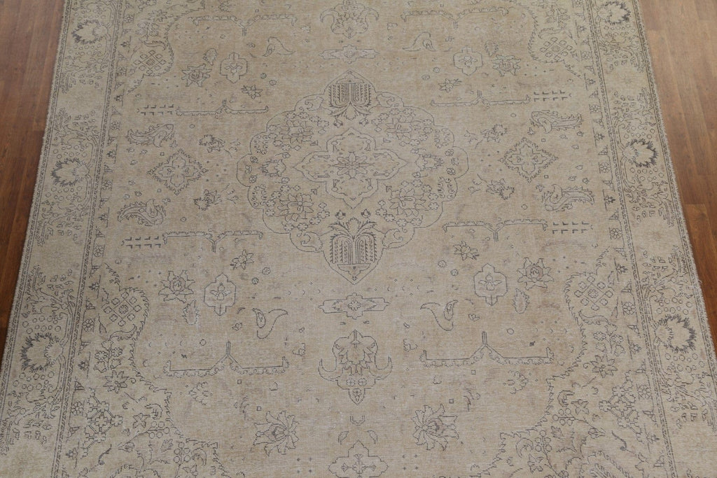 Muted Geometric Tabriz Persian Area Rug 9x12