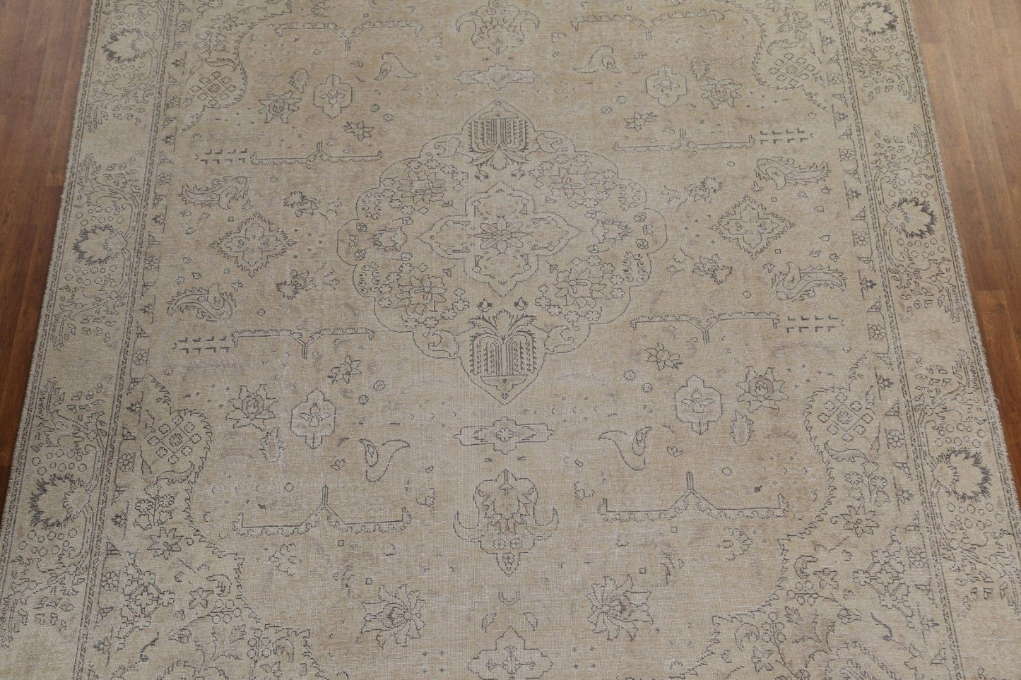 Muted Geometric Tabriz Persian Area Rug 9x12