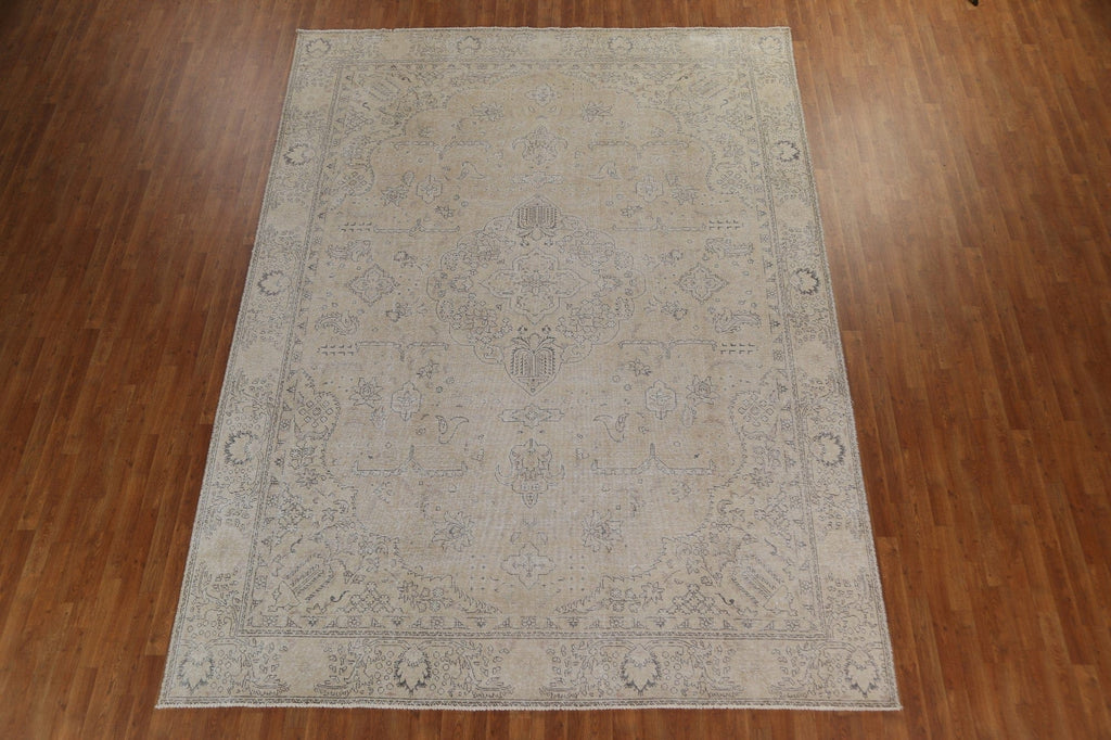 Muted Geometric Tabriz Persian Area Rug 9x12