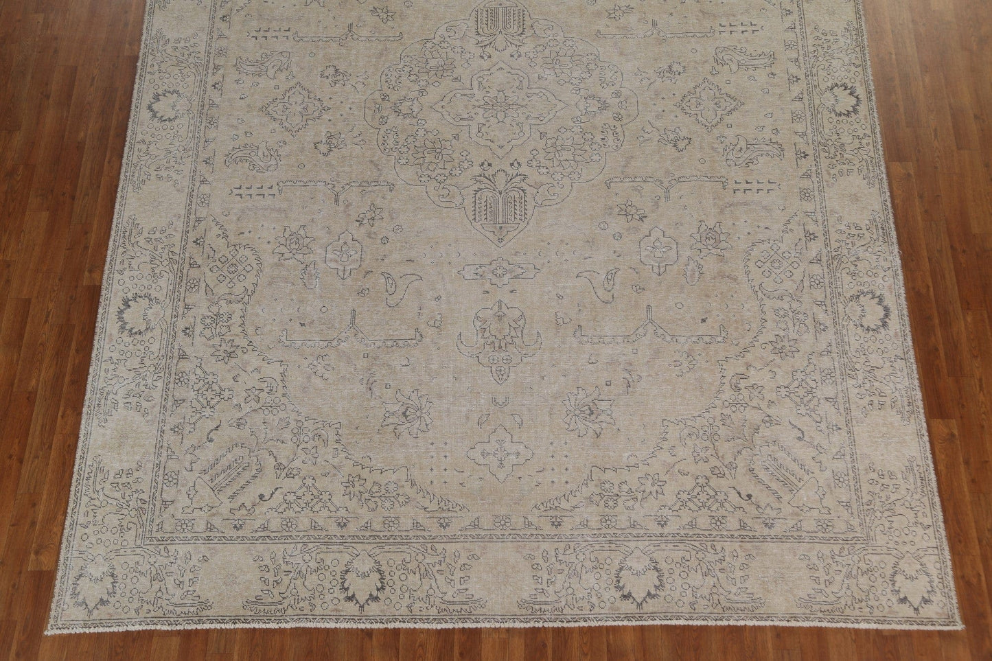 Muted Geometric Tabriz Persian Area Rug 9x12