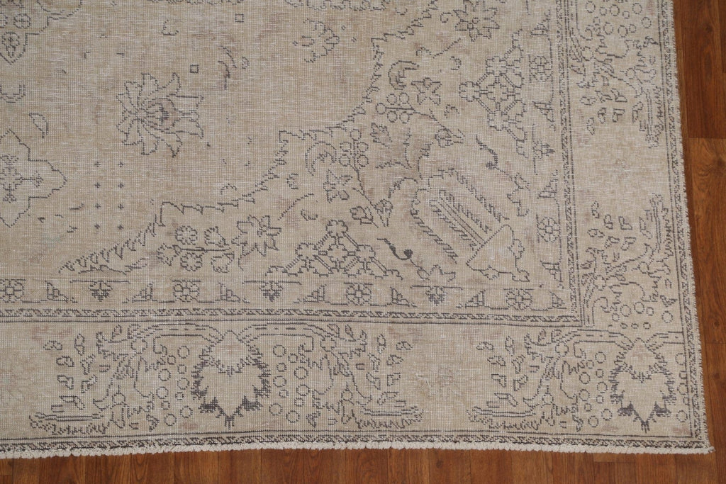 Muted Geometric Tabriz Persian Area Rug 9x12