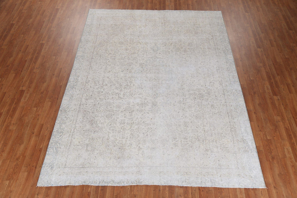 Distressed Wool Kerman Persian Area Rug 8x11