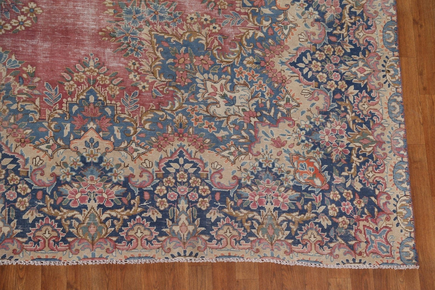 Distressed Wool Kerman Persian Area Rug 10x13