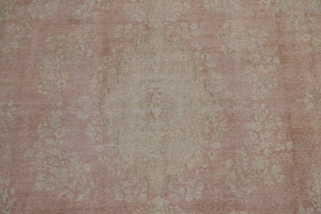 Distressed Muted Kerman Persian Area Rug 10x13