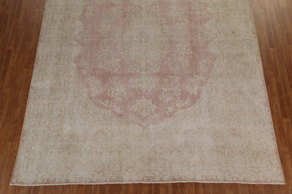 Distressed Muted Kerman Persian Area Rug 10x13