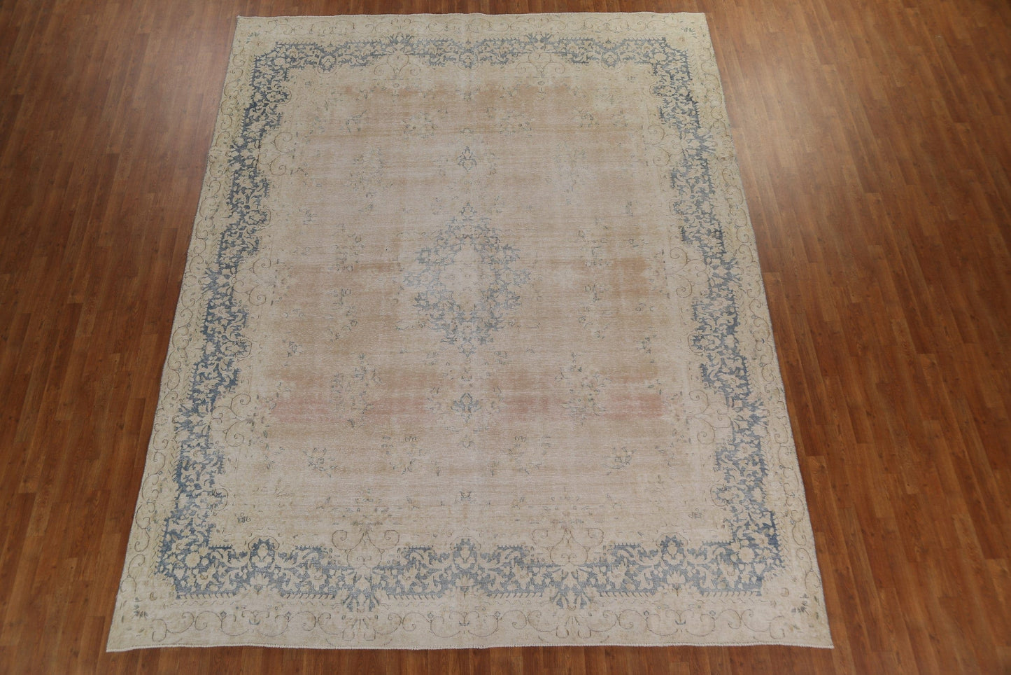 Distressed Wool Kerman Persian Area Rug 10x12