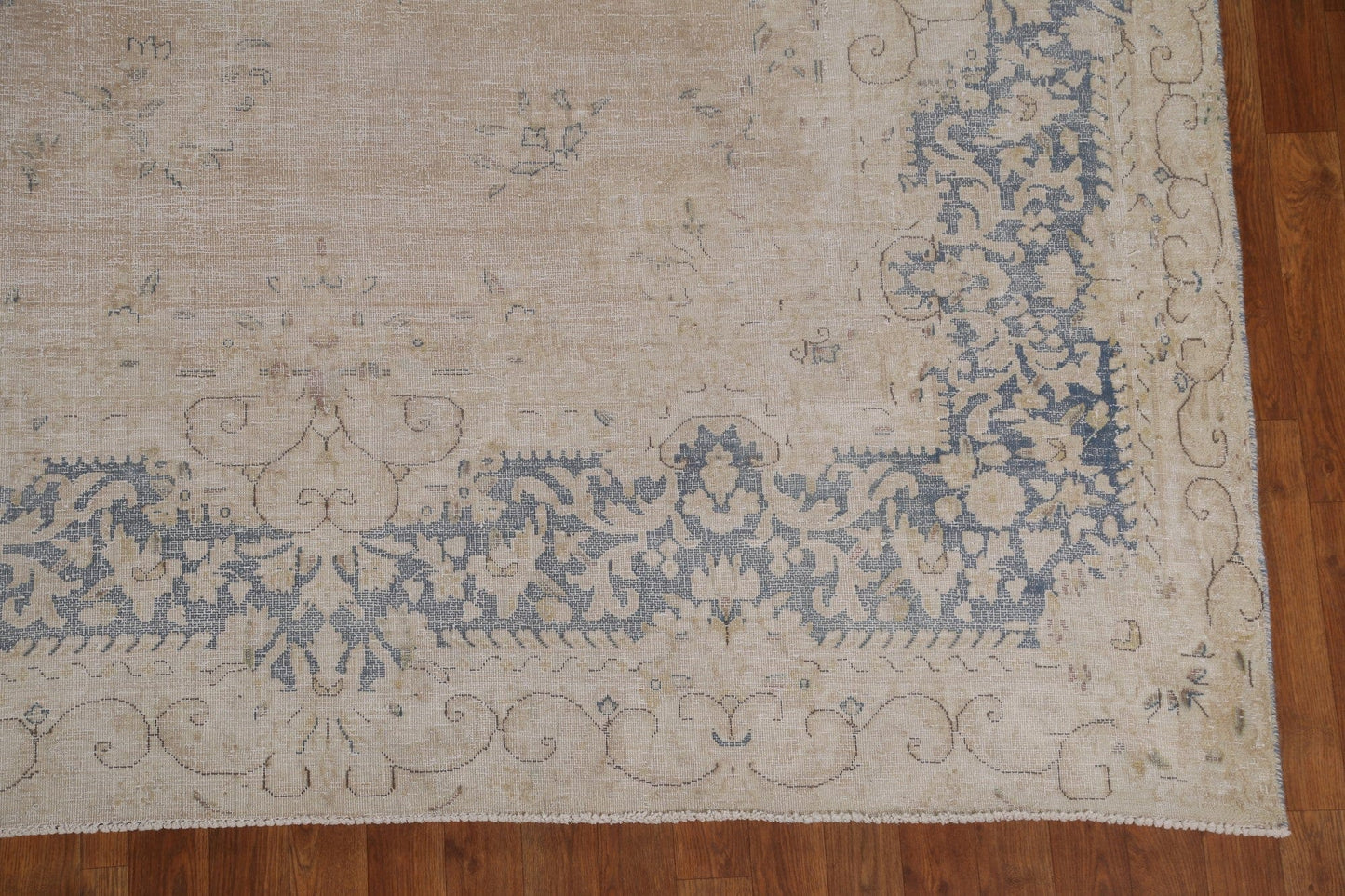 Distressed Wool Kerman Persian Area Rug 10x12