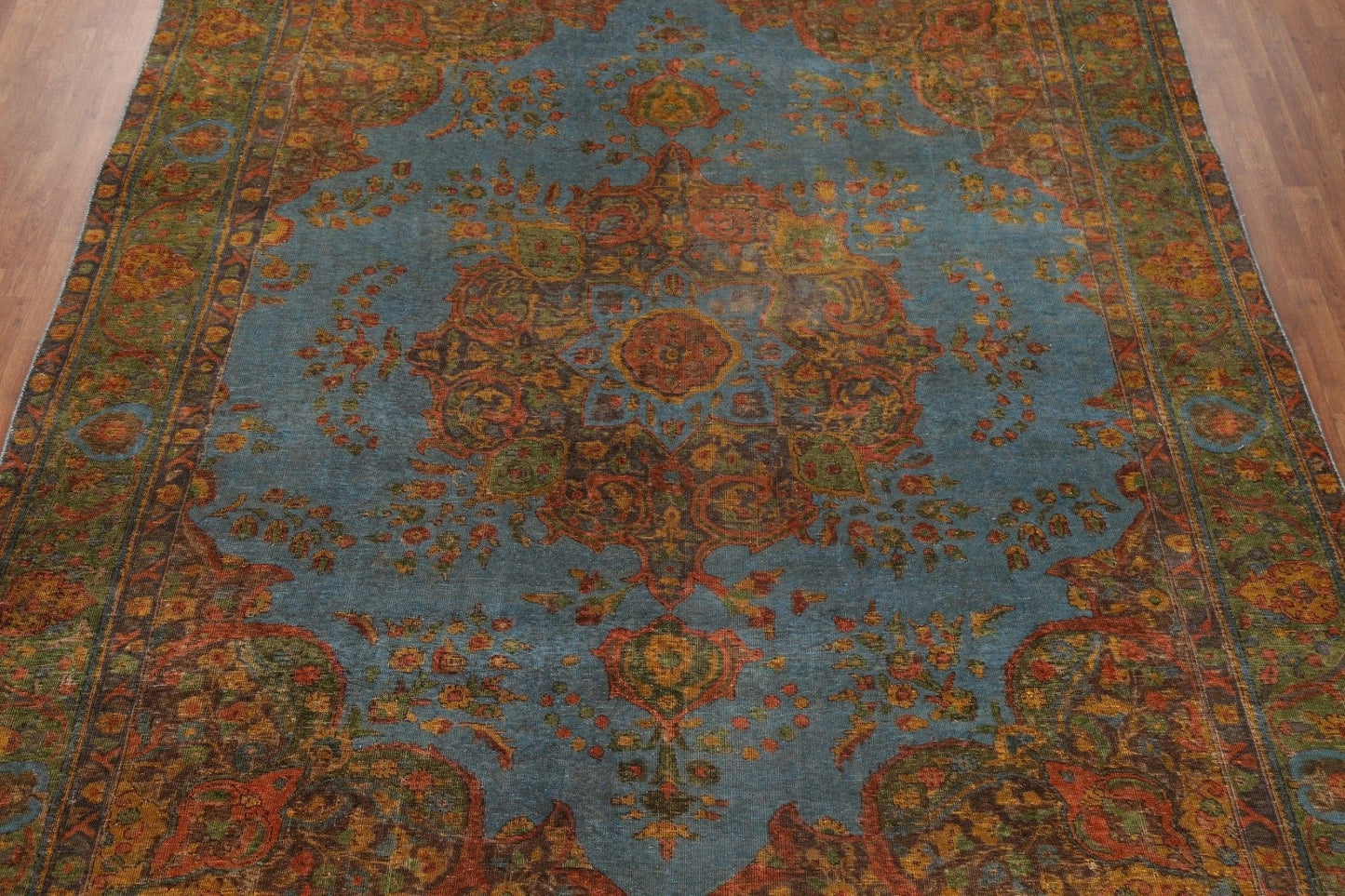 Distressed Over-Dyed Mashad Persian Area Rug 10x12