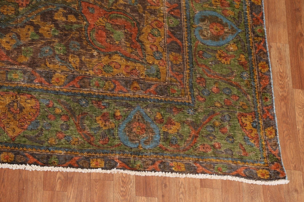 Distressed Over-Dyed Mashad Persian Area Rug 10x12