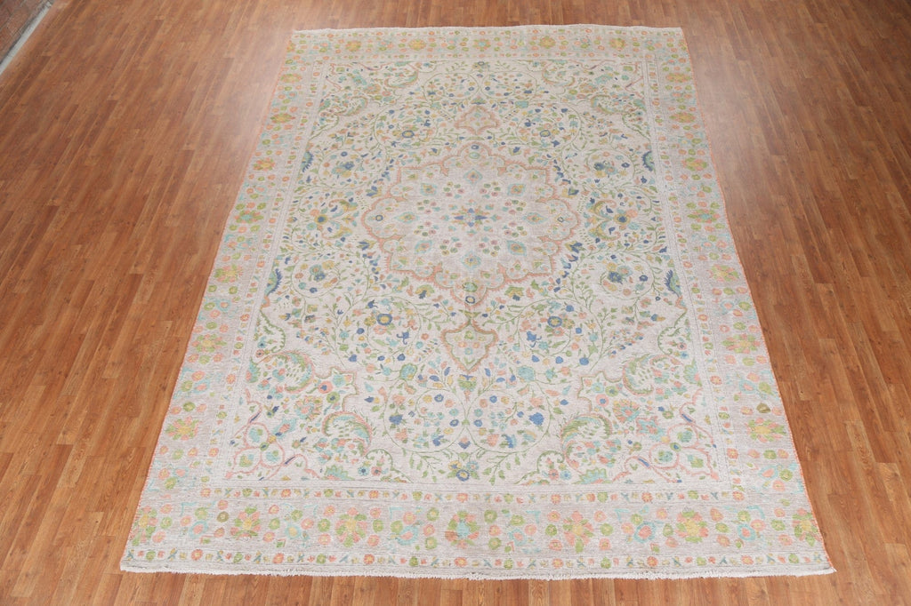 Vintage Wool Tabriz Persian Area Rug 9x12