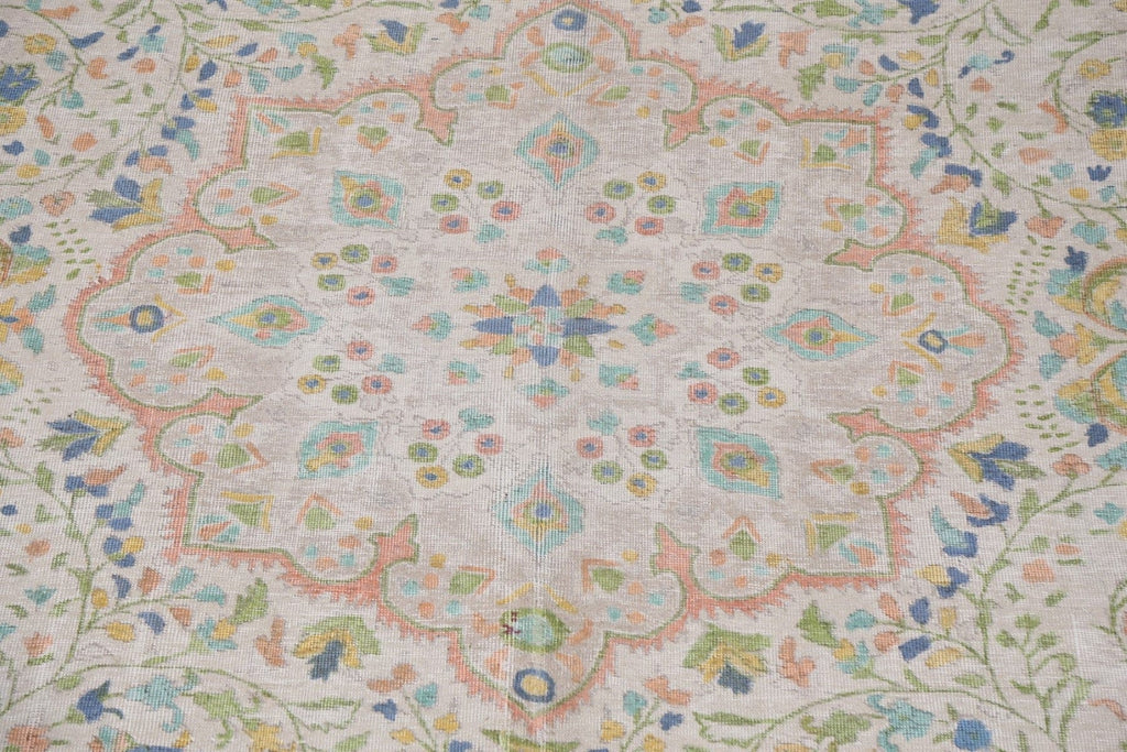 Vintage Wool Tabriz Persian Area Rug 9x12