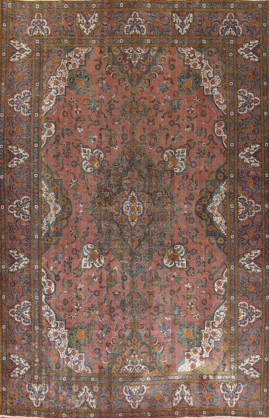 Vintage Wool Tabriz Persian Area Rug 10x13