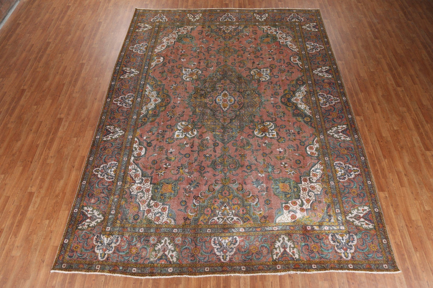 Vintage Wool Tabriz Persian Area Rug 10x13