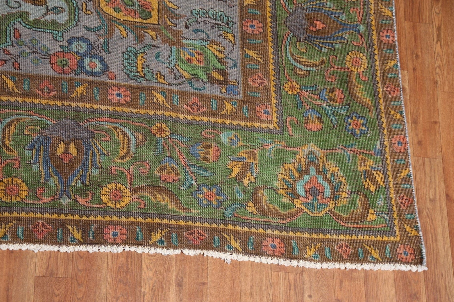 Distressed Over-Dyed Tabriz Persian Area Rug 10x13