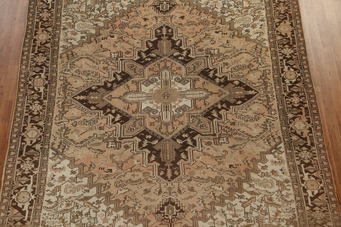 Vintage Geometric Heriz Persian Area Rug 8x11