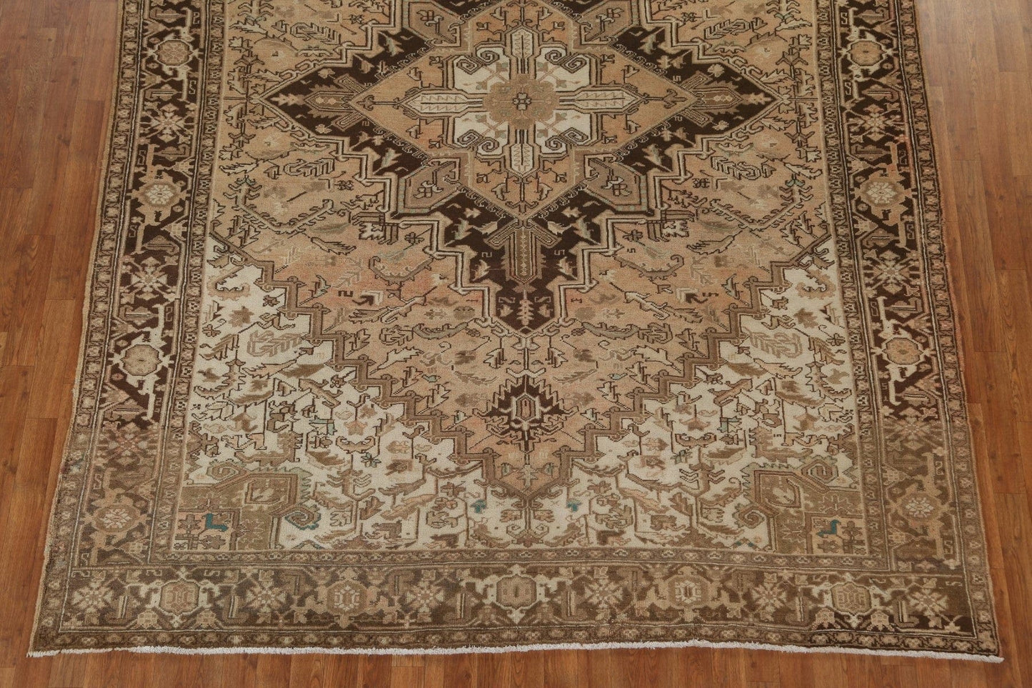 Vintage Geometric Heriz Persian Area Rug 8x11