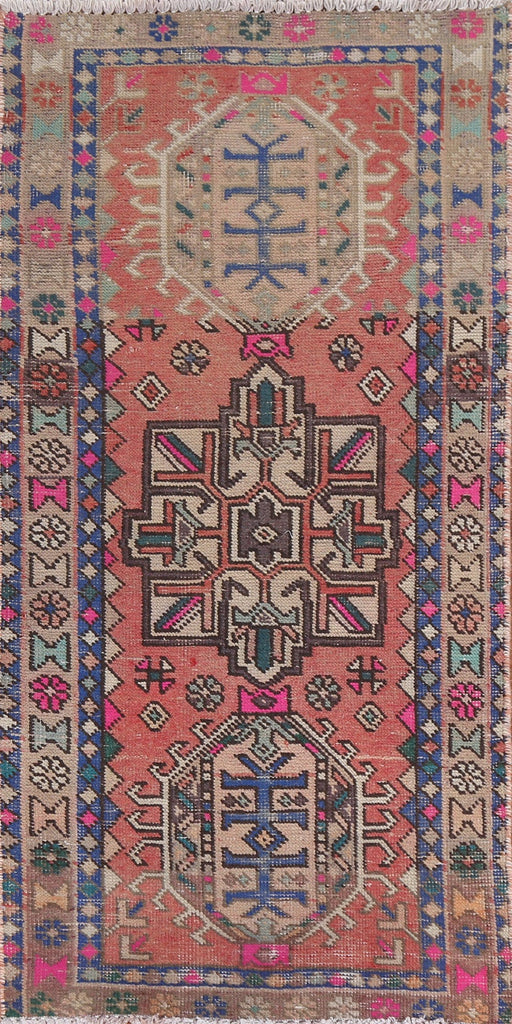 Geometric Heriz Persian Runner Rug 2x5