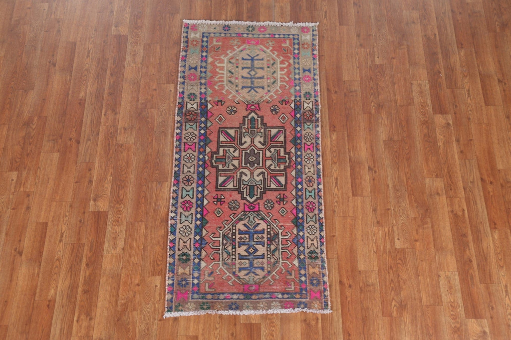 Geometric Heriz Persian Runner Rug 2x5