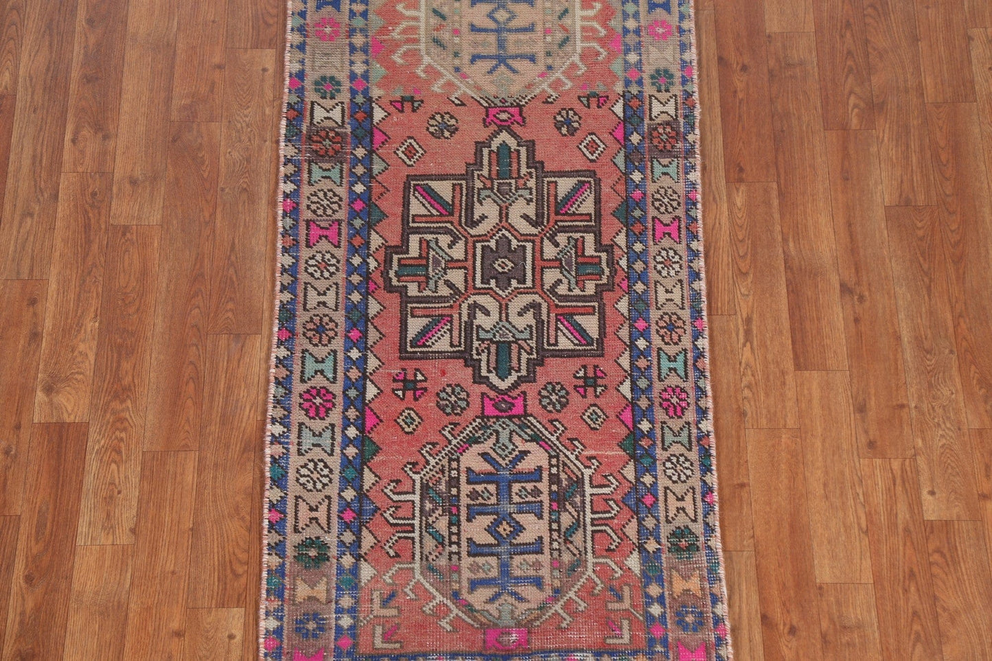 Geometric Heriz Persian Runner Rug 2x5