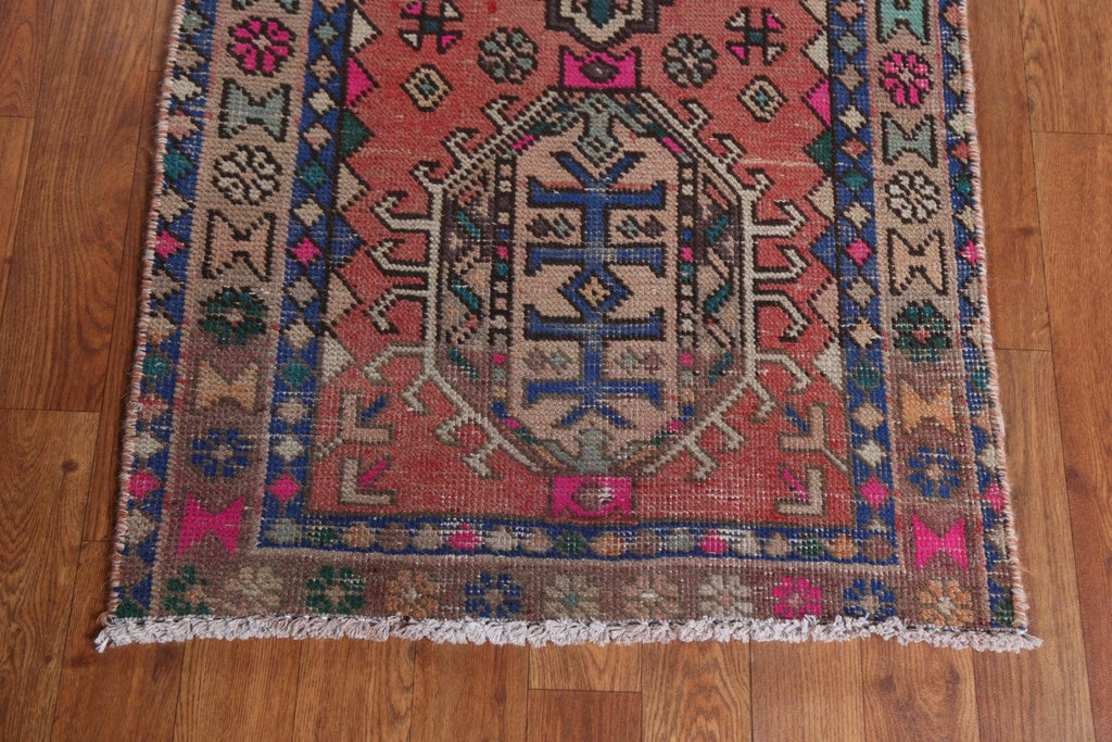 Geometric Heriz Persian Runner Rug 2x5