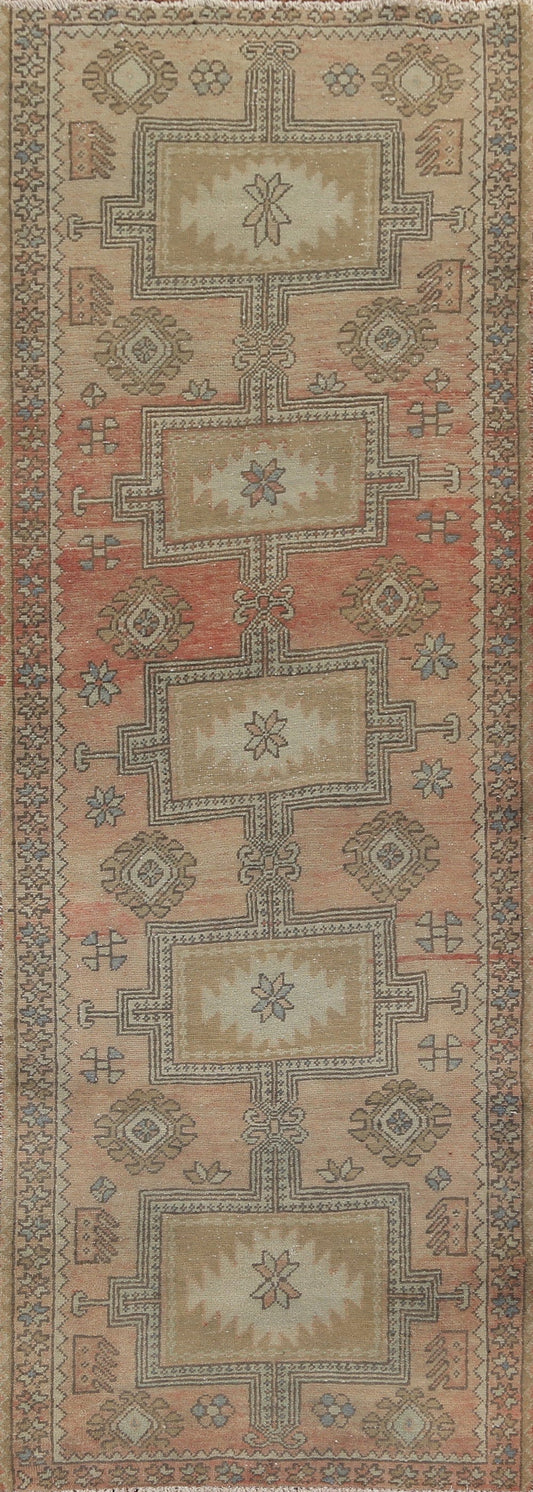 Vintage Wool Ardebil Persian Runner Rug 3x10