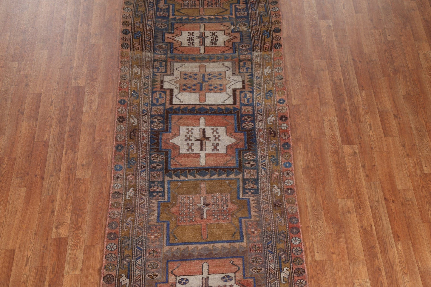 Vintage Wool Heriz Persian Runner Rug 3x10