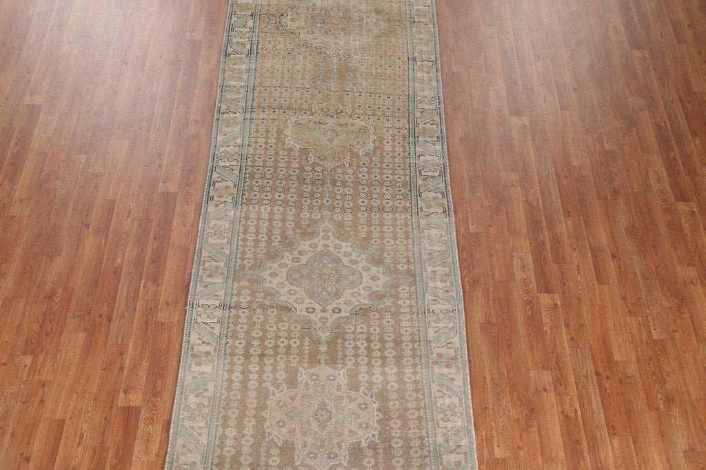 Vintage Wool Tabriz Persian Rug 4x13