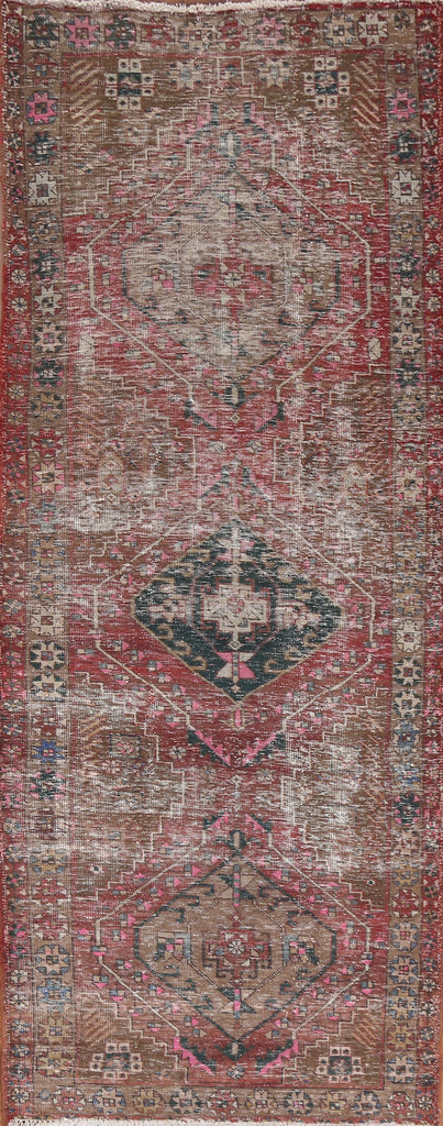 Wool Geometric Ardebil Persian Runner Rug 4x10