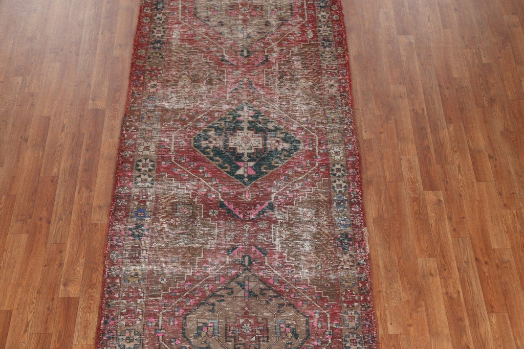 Wool Geometric Ardebil Persian Runner Rug 4x10