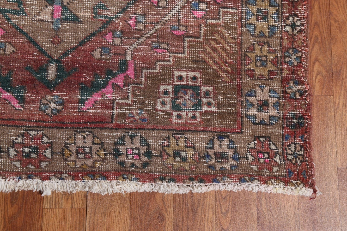 Wool Geometric Ardebil Persian Runner Rug 4x10