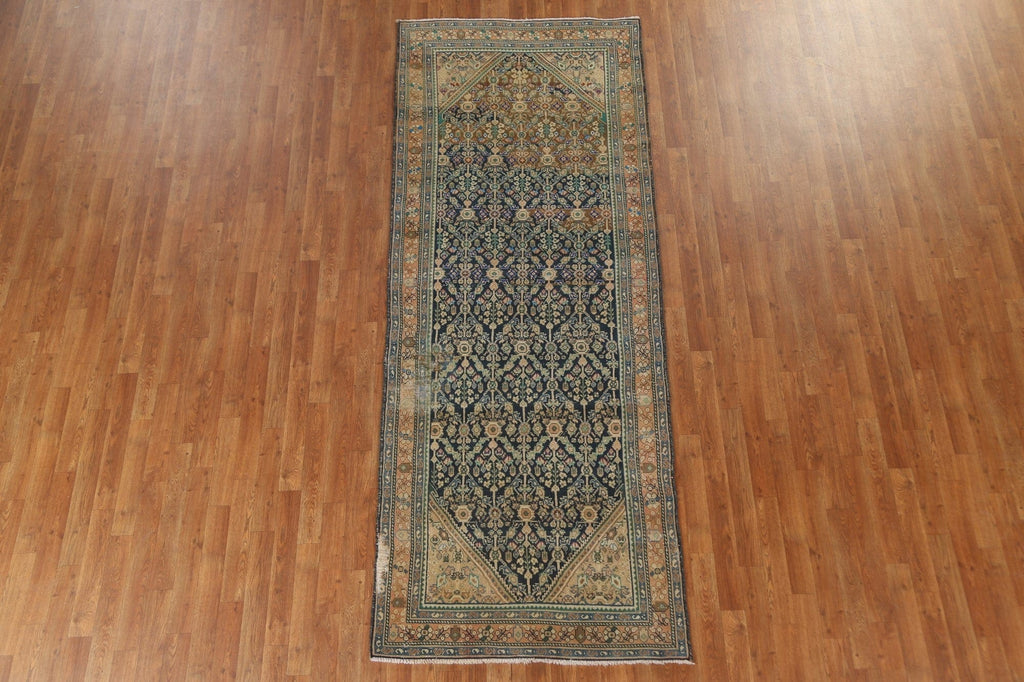 Vintage Wool Ardebil Persian Runner Rug 3x10