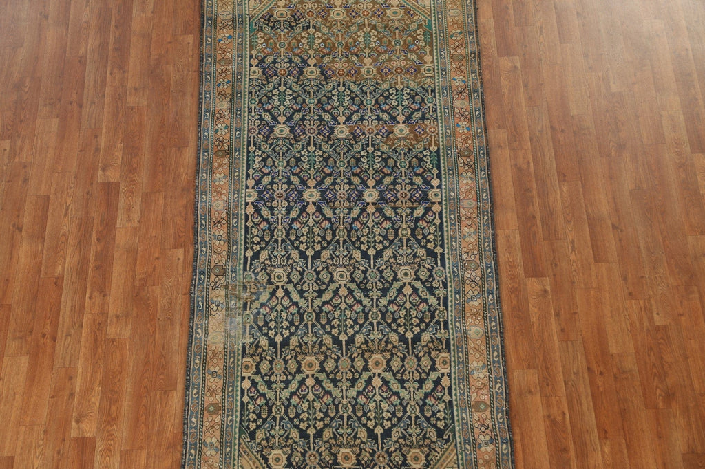 Vintage Wool Ardebil Persian Runner Rug 3x10