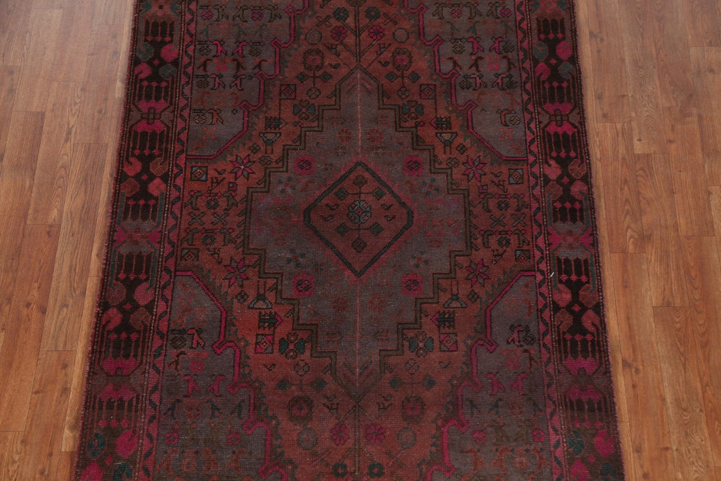 Geometric Wool Zanjan Persian Area Rug 4x6