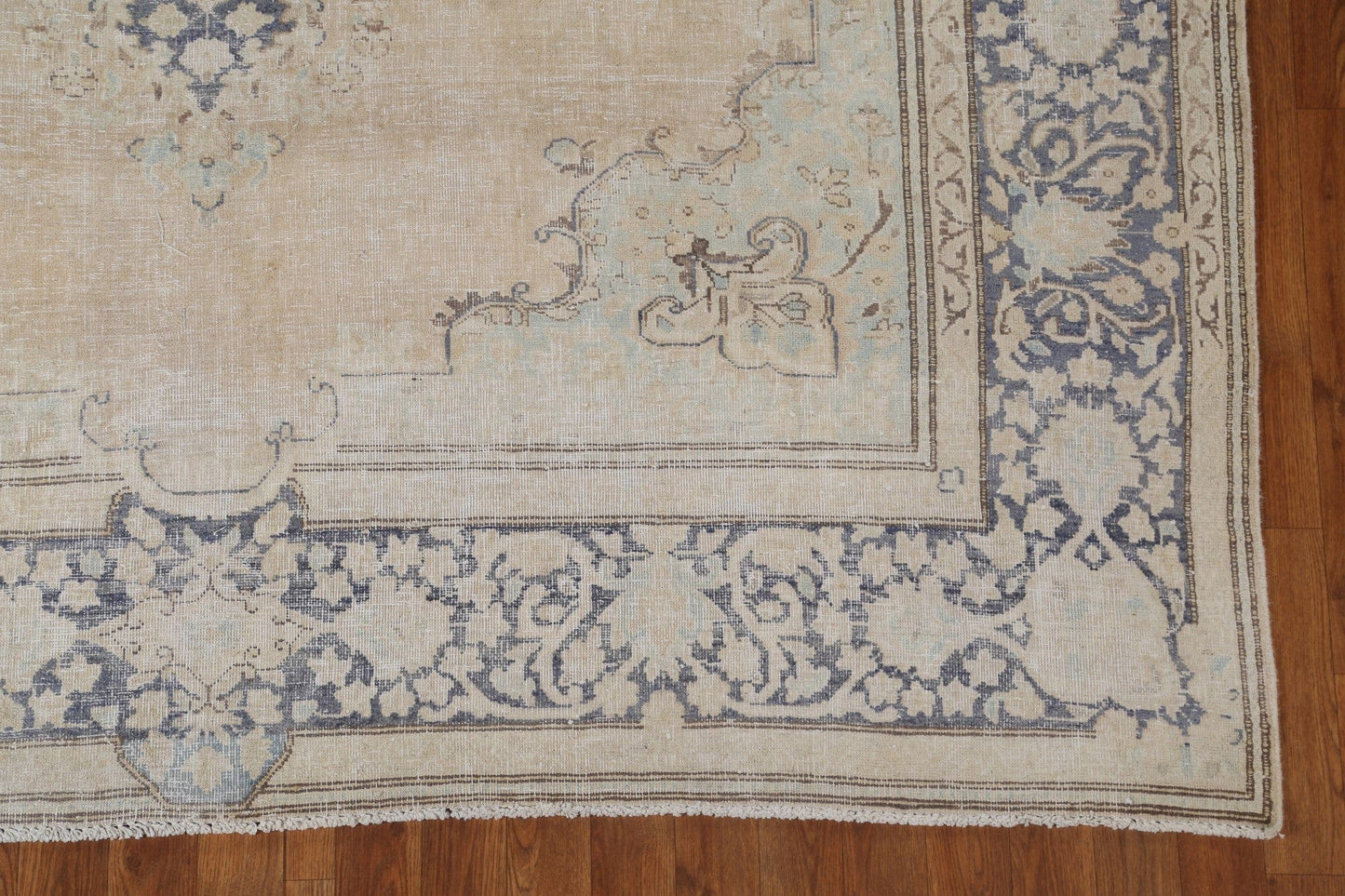 Distressed Wool Kerman Persian Area Rug 7x9