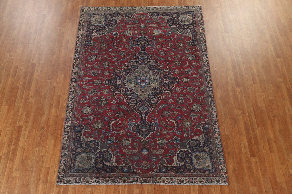 Floral Red Wool Kashmar Persian Area Rug 7x10