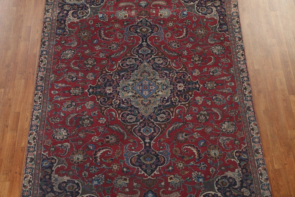 Floral Red Wool Kashmar Persian Area Rug 7x10