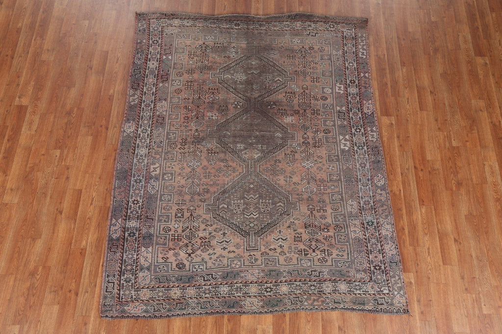 Antique Wool Handmade Qashqai Persian Area Rug 5x7