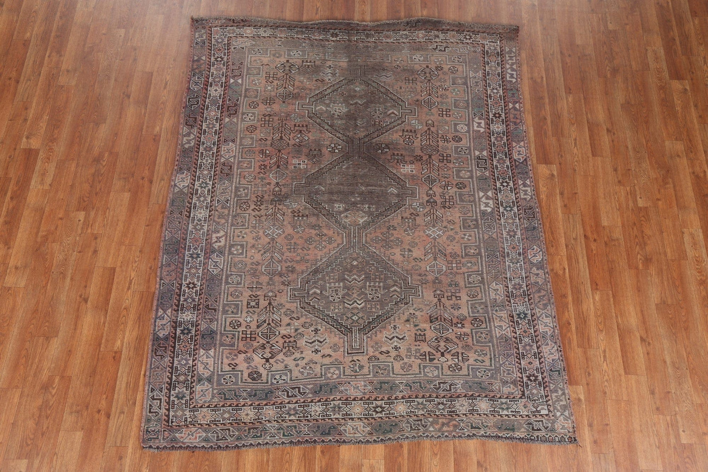 Antique Wool Handmade Qashqai Persian Area Rug 5x7