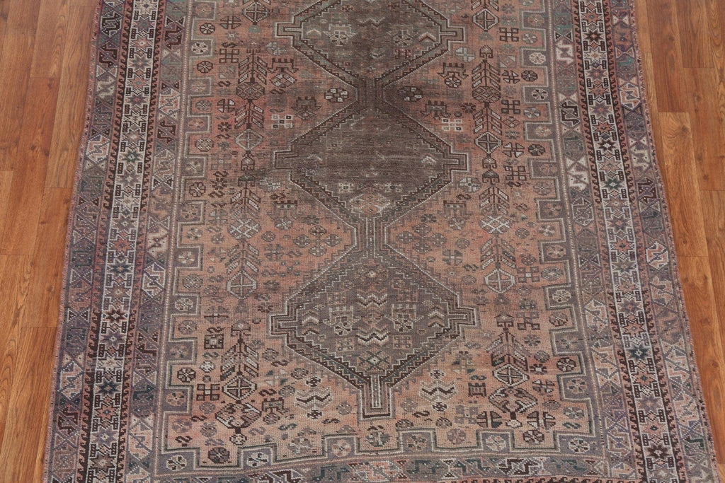 Antique Wool Handmade Qashqai Persian Area Rug 5x7