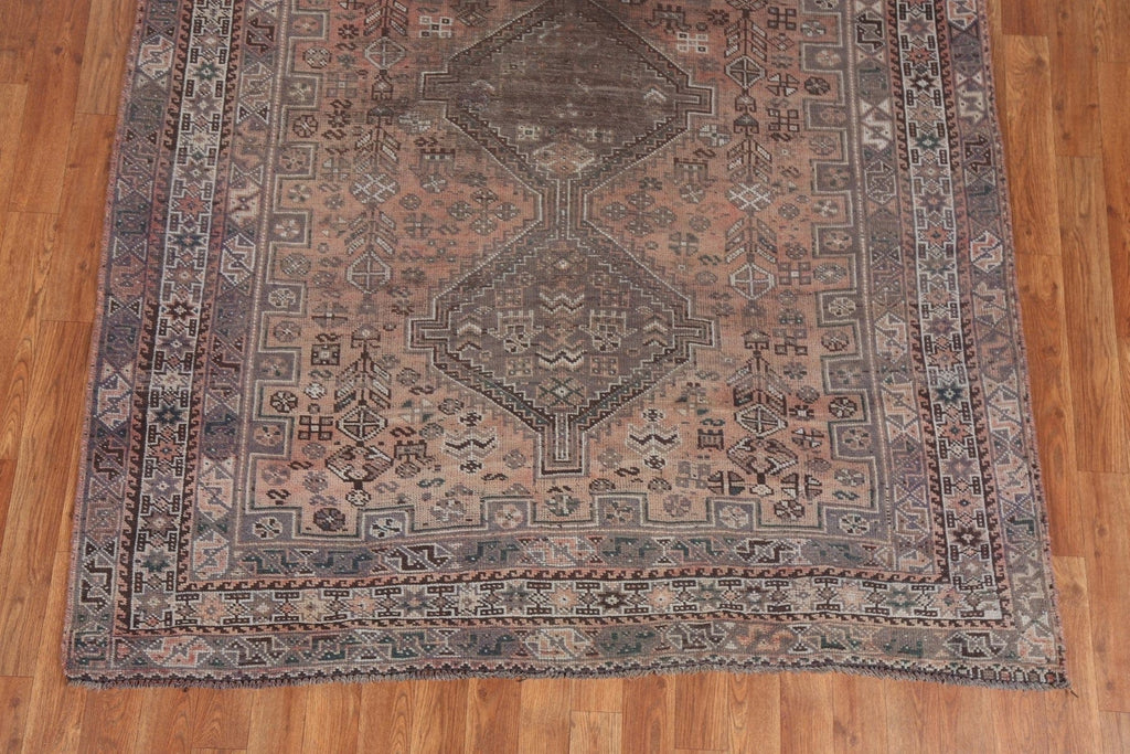 Antique Wool Handmade Qashqai Persian Area Rug 5x7