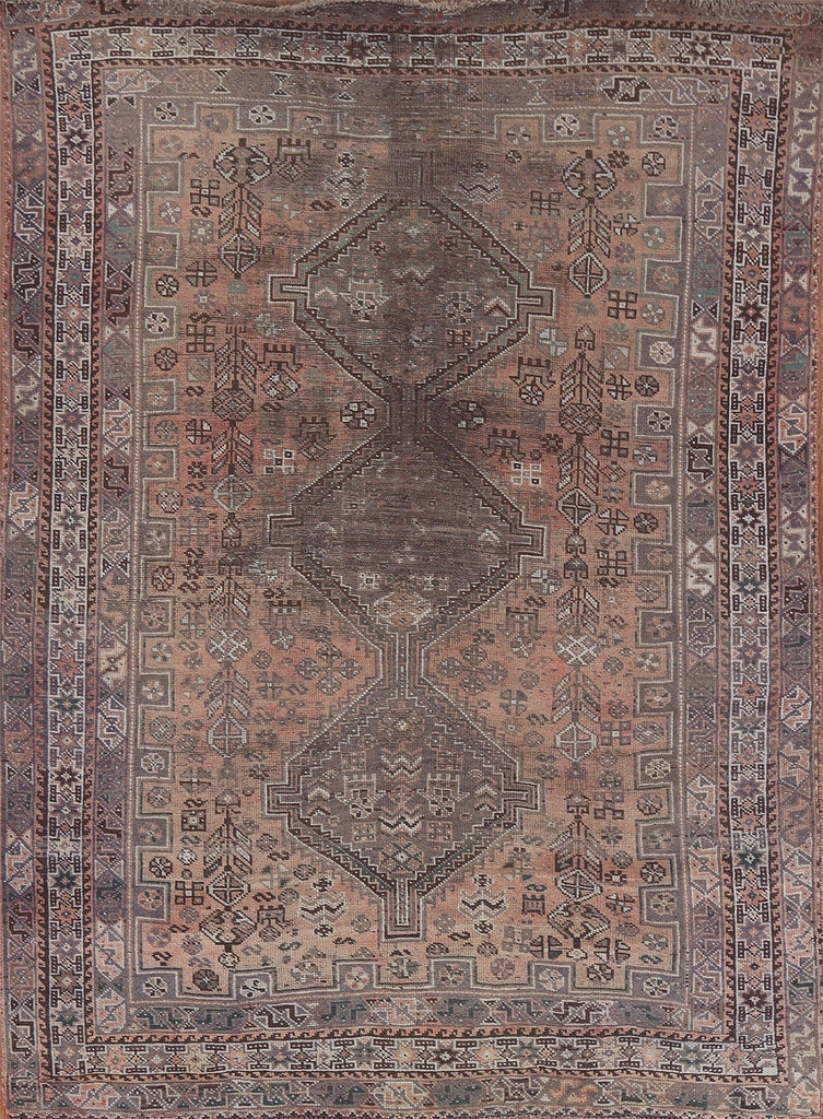 Antique Wool Handmade Qashqai Persian Area Rug 5x7