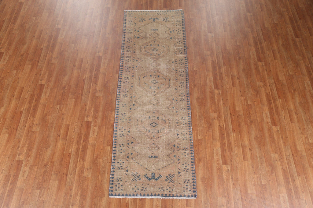 Geometric Heriz Persian Runner Rug 3x9