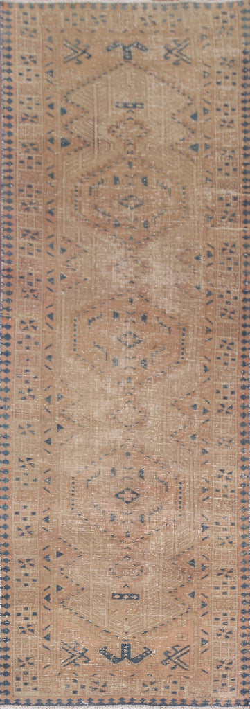 Geometric Heriz Persian Runner Rug 3x9