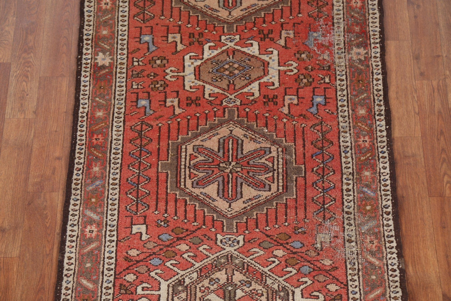 Vintage Wool Gharajeh Persian Runner Rug 3x11