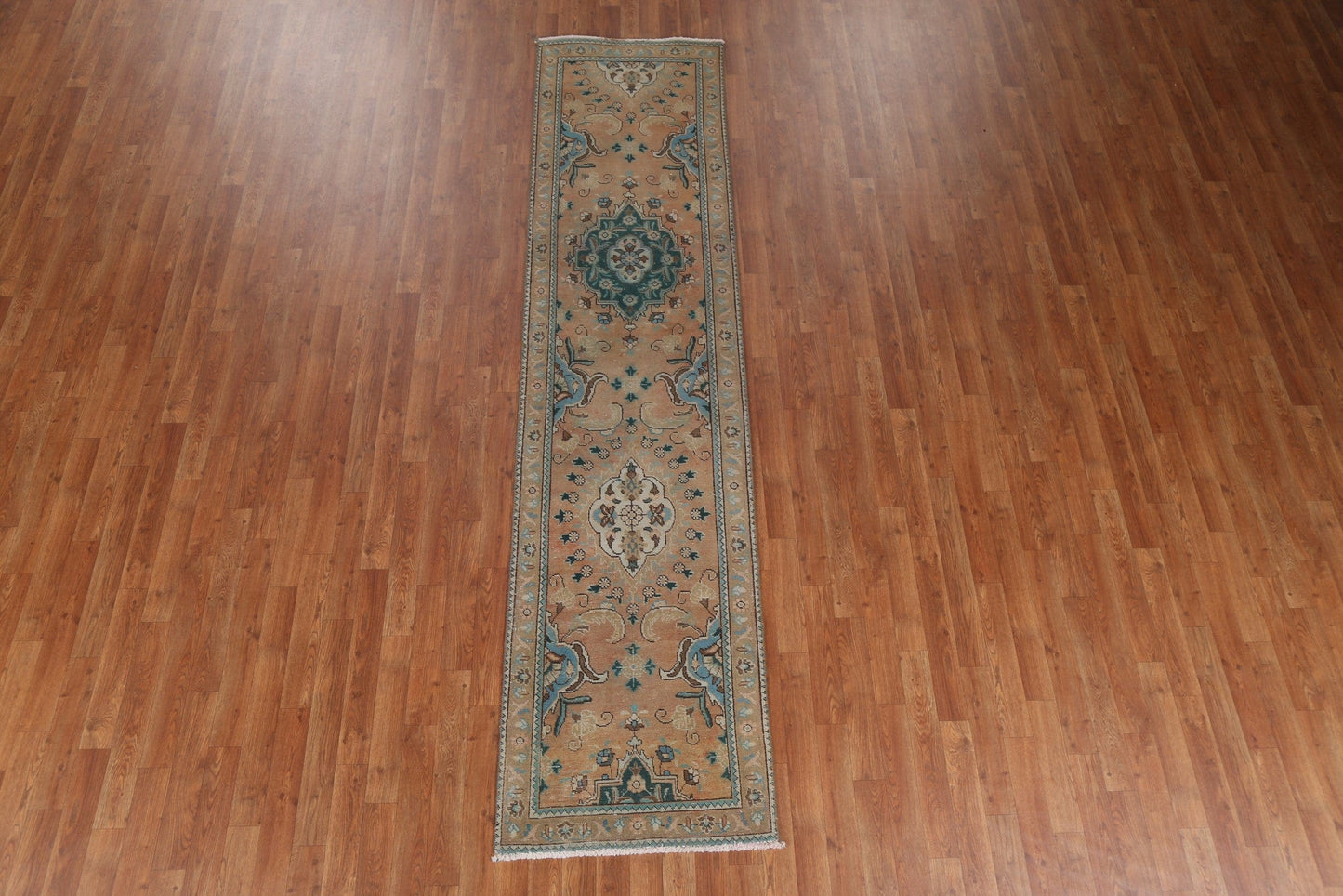 Vegetable Dye Wool Tabriz Persian Runner Rug 2x10