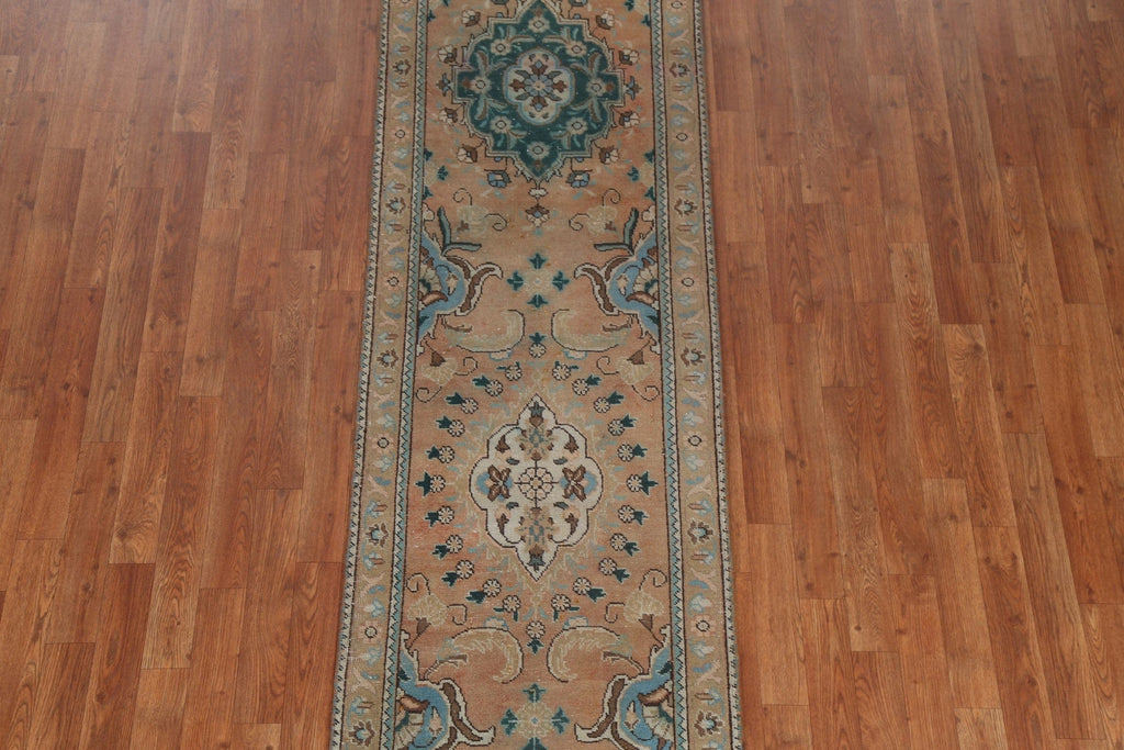 Vegetable Dye Wool Tabriz Persian Runner Rug 2x10