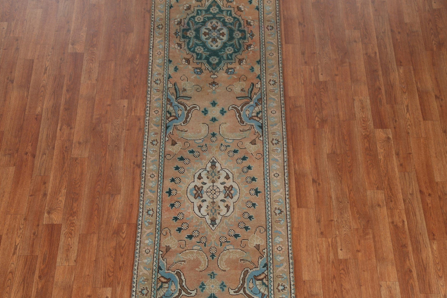 Vegetable Dye Wool Tabriz Persian Runner Rug 2x10