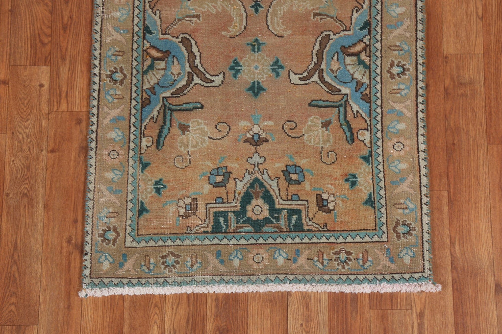 Vegetable Dye Wool Tabriz Persian Runner Rug 2x10